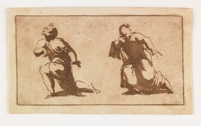 Studie von zwei knienden männlichen Figuren